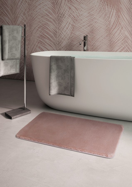 Gedy FUZZY koupelnová předložka, 50x80cm, 100% polyester, protiskluz, růžová 96FY508010