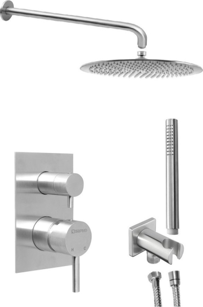Sapho MINIMAL podomítkový sprchový set s pákovou baterií, 2 výstupy, nerez mat MI042-01