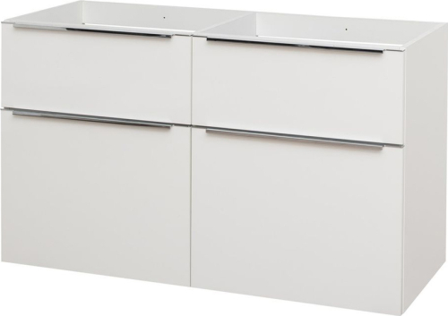 Mereo Mailo, koupelnová skříňka 121 cm, bílá, chrom madlo CN513S