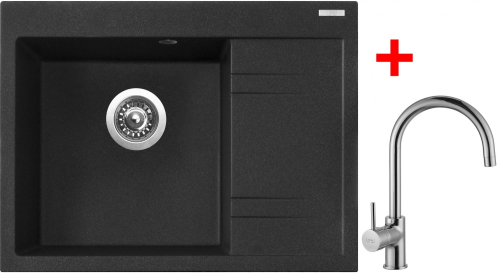 Granitový dřez Sinks RIM 650 L Granblack + Vitalia G2230