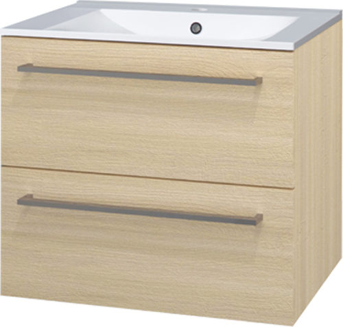 Mereo Bino, koupelnová skříňka s keramickým umyvadlem 61 cm, dub Sand Barbdra CN630