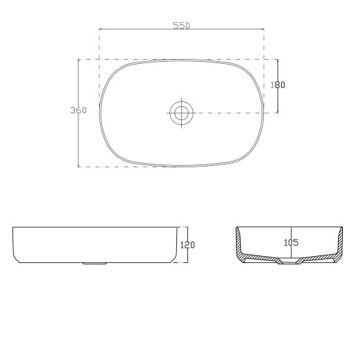 Isvea INFINITY OVAL keramické umyvadlo na desku, 55x36cm, maroon red 10NF65055-2R