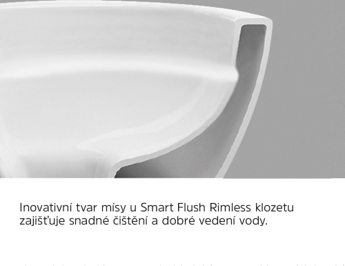 Mereo WC kombi, vario odpad, kapotované, Smart Flush RIMLESS, keramické vč. sedátka VSD91T1