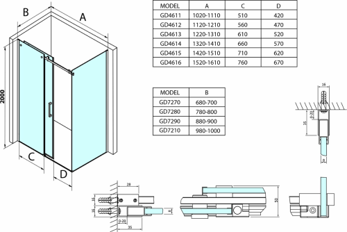 Gelco Dragon obdélníkový sprchový kout 1200x800mm L/P varianta GD4612GD7280