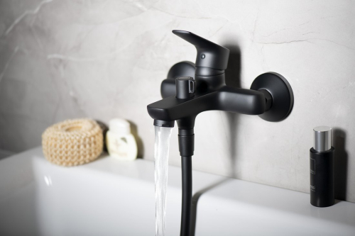Aqualine LOTTA nástěnná vanová baterie, černá mat LT610B