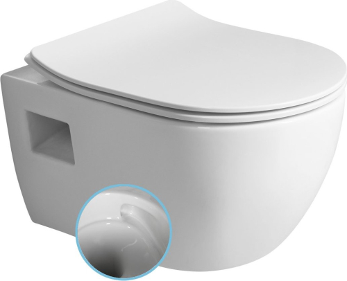 Bruckner LUNA závěsná WC mísa, Vortex Rimless, 35, 5x49cm, bílá 201.331.4
