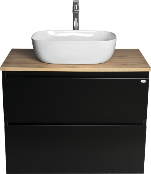 Aqualine ALTAIR skříňka s deskou 78, 5 cm, černá mat/dub emporio AI680-01
