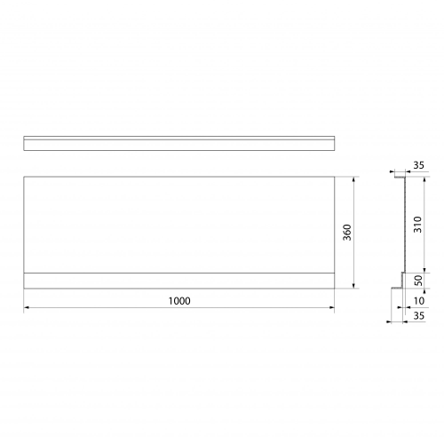 Polysan DEEP PLAIN NIKA panel 100x36cm 84825