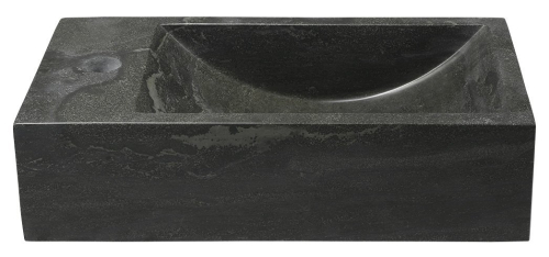 Sapho BLOK kamenné umývátko 40x22cm, baterie vlevo, antracit 2401-38