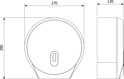 Aqualine EMIKO zásobník na toaletní papír max. Ø 26cm, 270x280x120mm, ABS bílá 1319-90