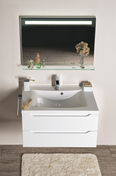 Sapho BRETO zrcadlo s LED osvětlením a policí 80x60, 8cm BT080