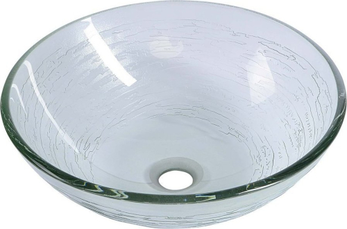 Sapho RIPPLE skleněné umyvadlo na desku Ø 42 cm, čirá s motivem 2501-18