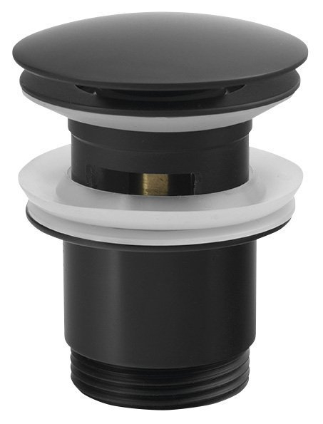 Sapho Umyvadlová výpust 5/4“, click-clack, velká zátka, 30-45mm, černá mat CV1007B