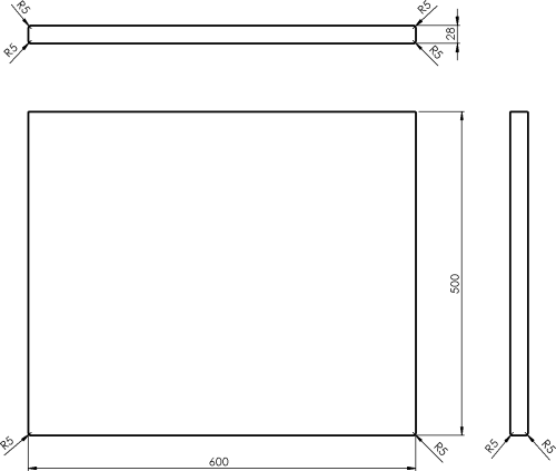 Sapho WOODY deska 600x28x500mm, masiv přírodní dub WD060-70