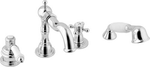 Sapho VIENNA čtyřprvková baterie na okraj vany s retro hubicí, chrom VO930