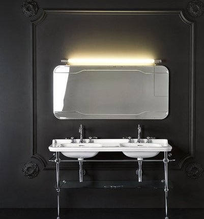 Kerasan WALDORF keramické dvojumyvadlo 150x55cm, 6 otvorů, bílá 4143K1-3