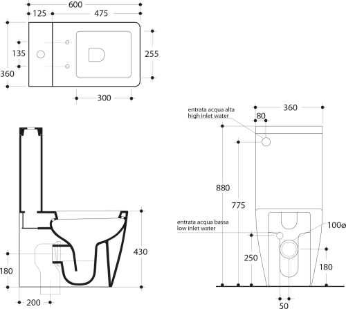 Kerasan FLO-EGO nádržka k WC kombi, bílá 318101