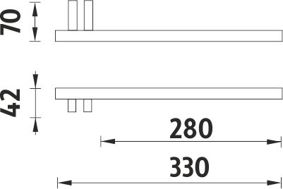 Nimco KEIRA Držák na ručníky pravý do nábytku KE 22060AP-26