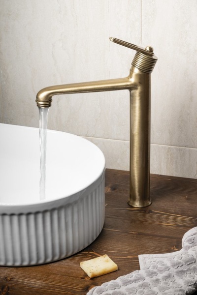 Sapho BEBÉ stojánková umyvadlová baterie vysoká, prodloužená hubice, bronz BB007/18