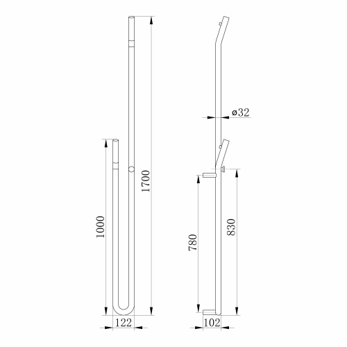 Sapho DUOPASSO elektrický sušák ručníků s časovačem 122x1700mm, 45 W, chrom ER730