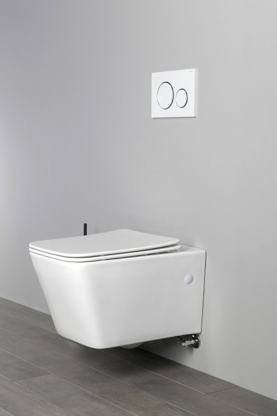 Sapho PORTO CLEANWASH závěsná WC mísa Rimless, integrovaná baterie a bidet. sprška, 36x5cm, bílá PZ102RX