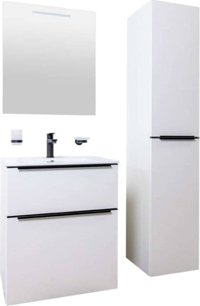 Mereo Mailo, koupelnová skříňka 81 cm, černé madlo, Multidecor, Javor Hard šampaňský CN591SBJHS2
