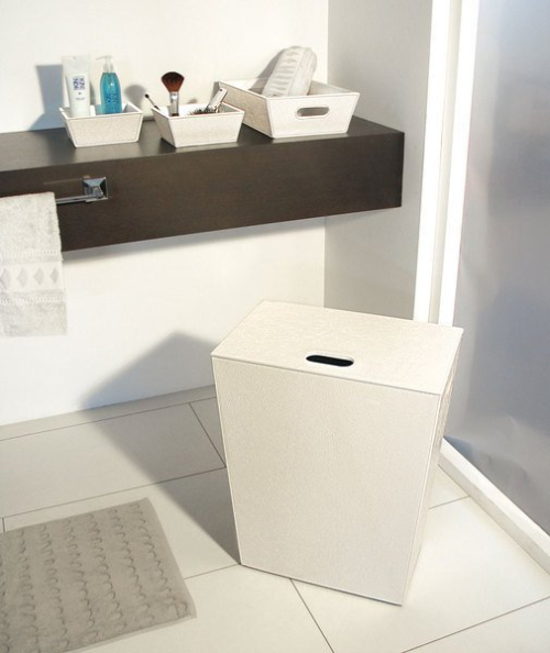 KOH-I-NOOR ECO PELLE koš na prádlo 43x48x26cm, krémová 2462CR