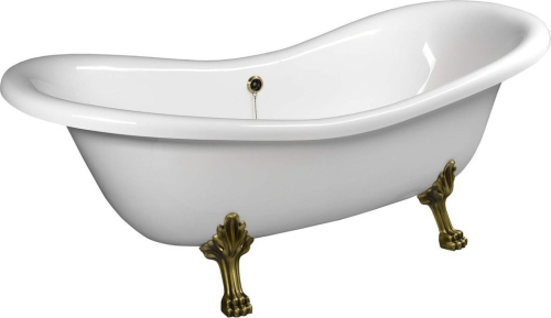 Polysan CHARLESTON volně stojící vana 188x83x69cm, nohy bronz, bílá 38132