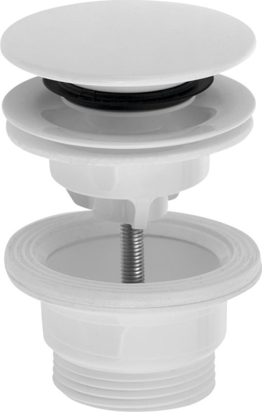 Bruckner Umyvadlová výpust 5/4“, click-clack, velká zátka, 4-45mm, ABS/bílá 151.308.0