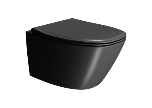 GSI MODO závěsná WC mísa, Swirlflush, 37x54cm, černá dual-mat 841526