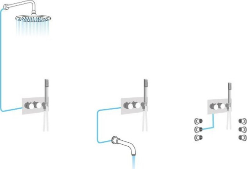 Sapho VIENNA podomítková sprchová baterie s ruční sprchou, 2 výstupy, chrom VO142