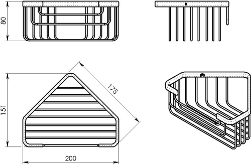 Gedy SMART rohová police do sprchy, 200x80x151mm, chrom 2483