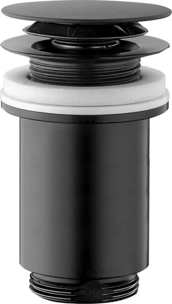 Omp Tea Umyvadlová výpust 5/4“, click-clack, velká zátka, max 80mm, černá mat 7533.370.5X
