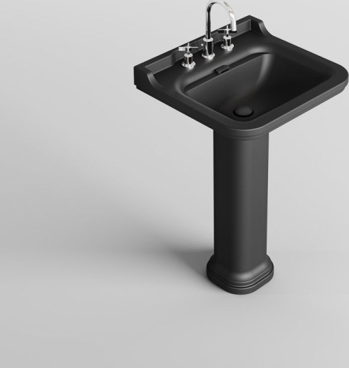 Kerasan WALDORF universální keramický sloup k umyvadlům 60, 80cm, černá mat 417031