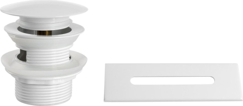 Aqualine SET krytka přepadu, vanová výpust 6/4", click-clack, bílá lesk TF9005W