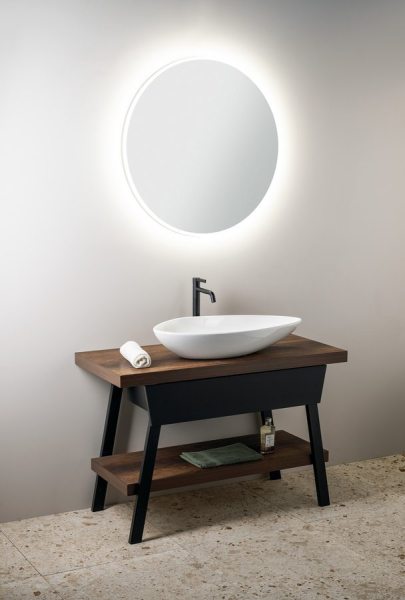 Sapho TWIGA umyvadlový stolek 130x72x50 cm, černá mat/dub tmavý VC453-130-11