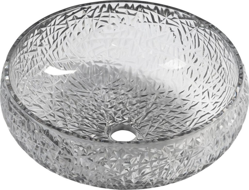 Sapho GAVIOTA skleněné gravírované umyvadlo na desku Ø 42cm, černá TY306