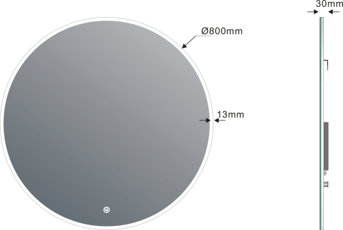 Sapho VISO kulaté zrcadlo s LED osvětlením ø 80cm, senzor, 2700-6500K VS080S