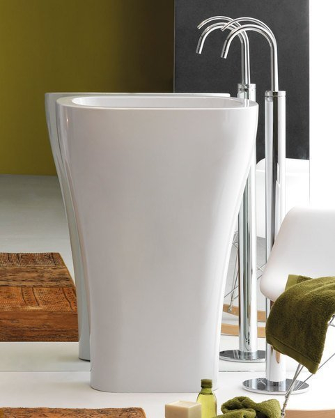 Kerasan AQUATECH keramické umyvadlo volně stojící, 60x85x40cm, bílá 374201