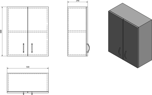 Aqualine SIMPLEX ECO závěsná skříňka 50x60x24cm SIME530