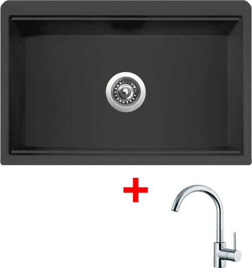 Granitový dřez Sinks FARMHOUSE 838 NANO Nanoblack+MIX 35 FH838N6MI35CL