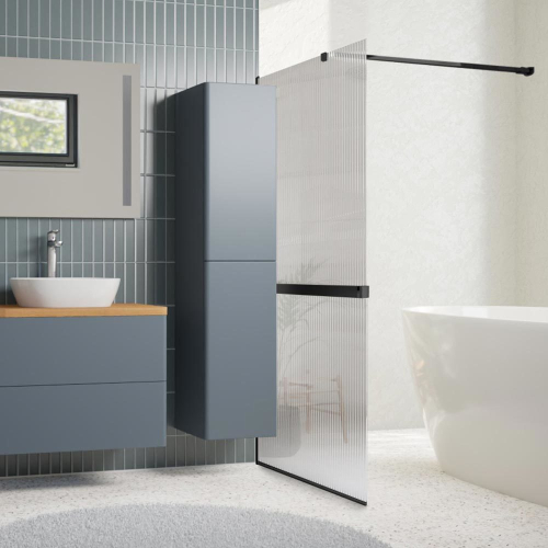 Mereo Sprchová stěna WALK IN, Novea, 80 x 200 cm, Black ALU, sklo Line CK10601HBL