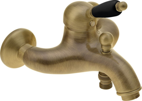 Sapho KIRKÉ BLACK nástěnná vanová baterie, černá páčka, bronz KI10NB