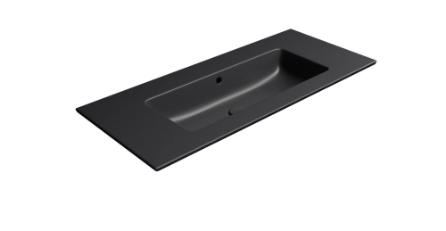 GSI PURA keramické umyvadlo Slim 102x46cm, bez otvoru, černá mat 8886026