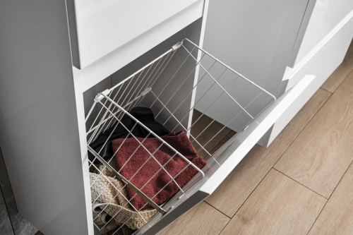 Aqualine ALTAIR vysoká skříňka s košem 40x184x31cm, levá, bílá AI185L