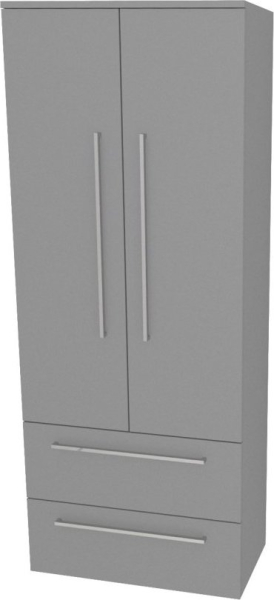 Mereo Bino, koupelnová skříňka vysoká 163 cm, dvojitá, Multidecor, Šedý Supermat CN699SEDA