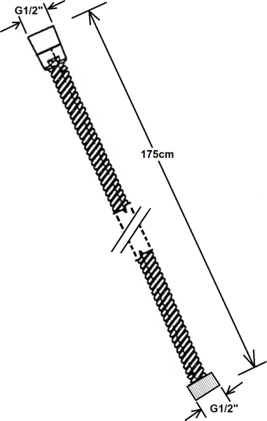 Sapho POWERFLEX kovová sprchová hadice, 175cm, zlato FLE10ZL