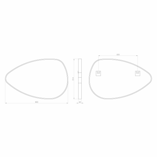 Sapho STEN zrcadlo v rámu 80x51cm, černá mat NA380