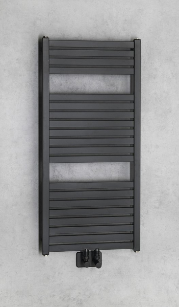 Aqualine TONDI otopné těleso rovné 450x970 mm, středové připojení, černá mat DT456T
