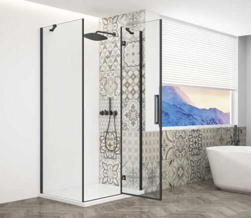 Gelco TRINITY BLACK čtvercový sprchový kout 1000x1000mm, čiré sklo, pravé GT5610-10CR-B